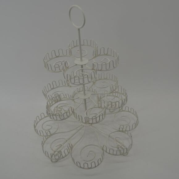 Cupcake Stand White Metal 3 Tier Holds 18 Wedding Party Pastry - Picture 3 of 13